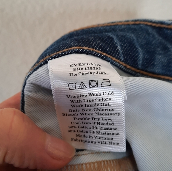 Everlane Worn-In Mid Blue The Cheeky Crop Jean 25 - Picture 5 of 5